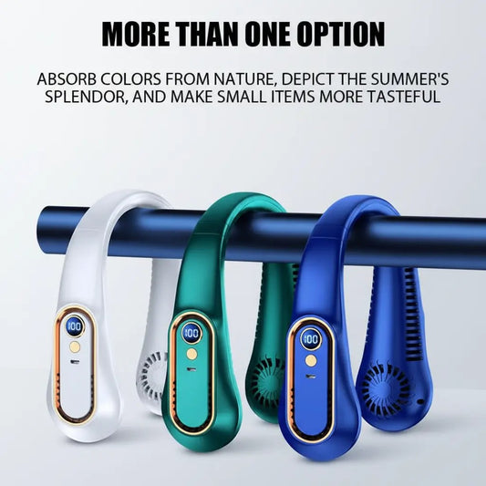 Portable Silent Outdoor Mini Leafless Hanging Neck Fan