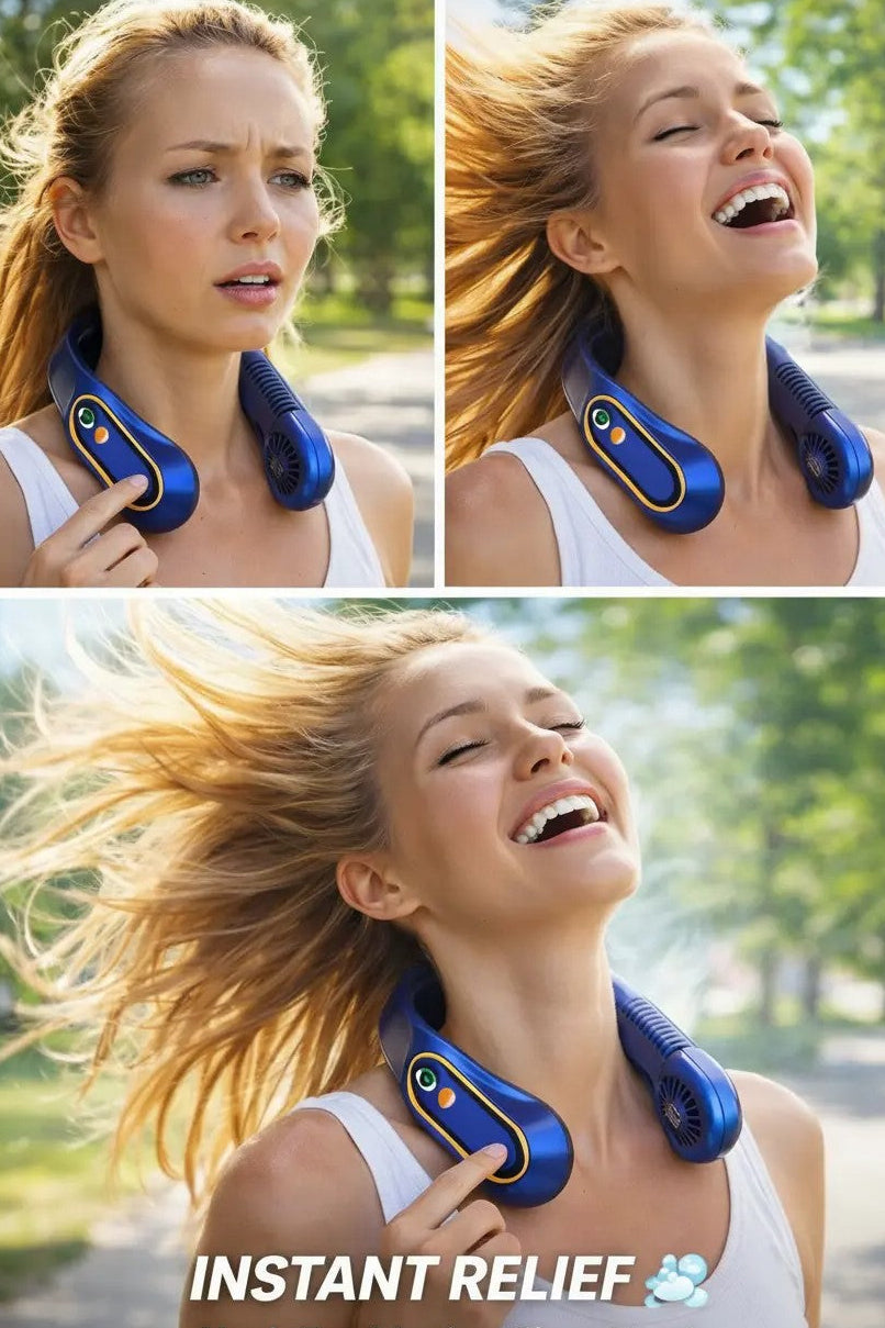 Portable Silent Outdoor Mini Leafless Hanging Neck Fan