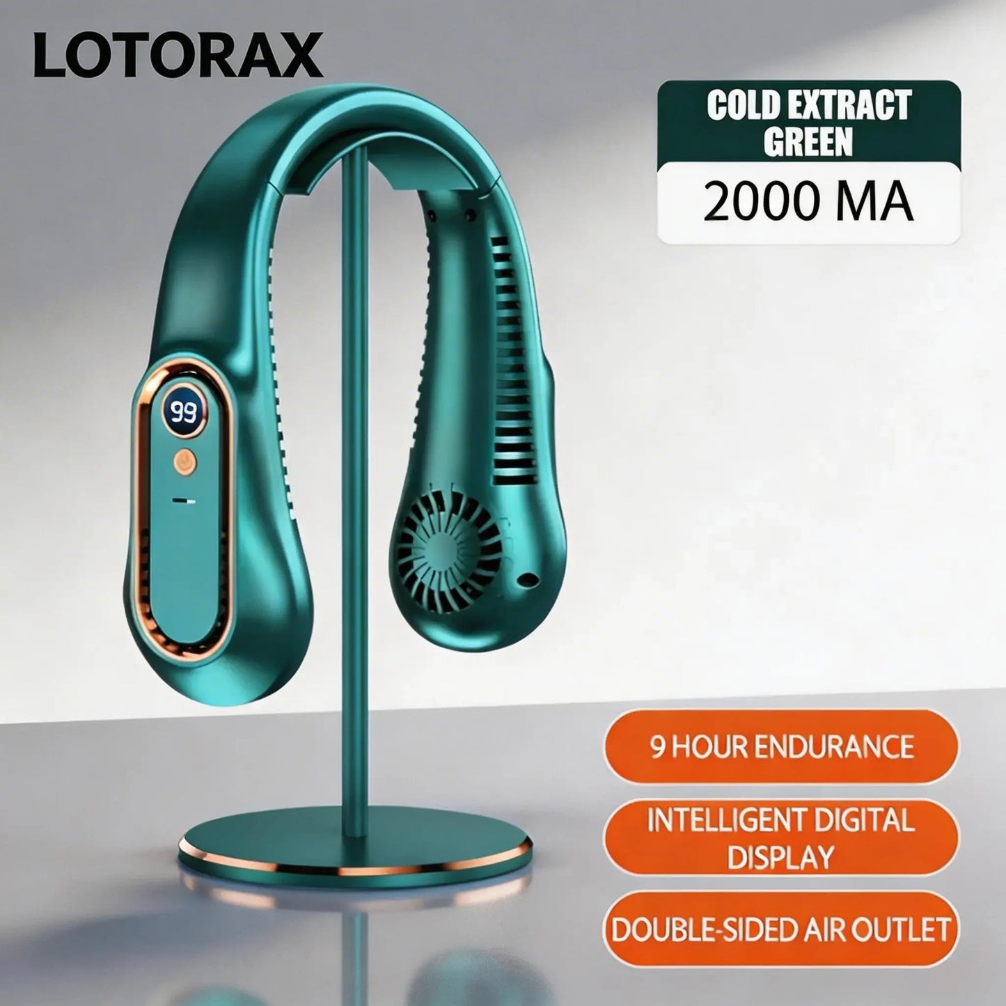 Portable Silent Outdoor Mini Leafless Hanging Neck Fan